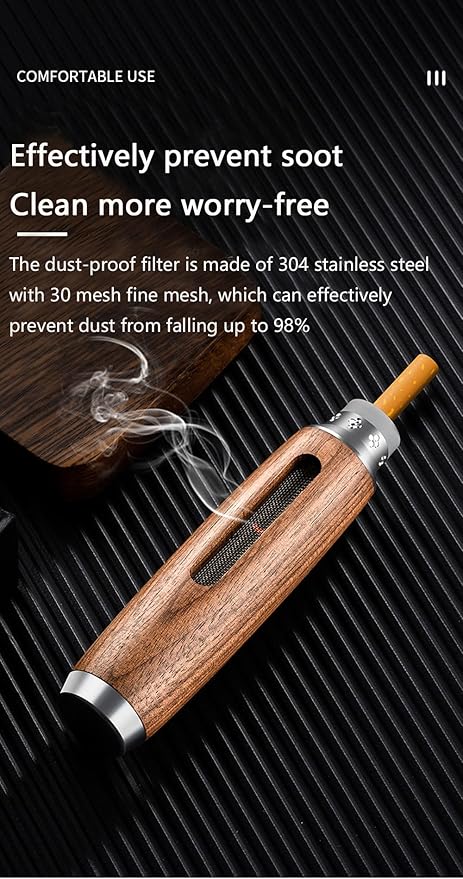 Anti-Scald Wooden Ashtray Container