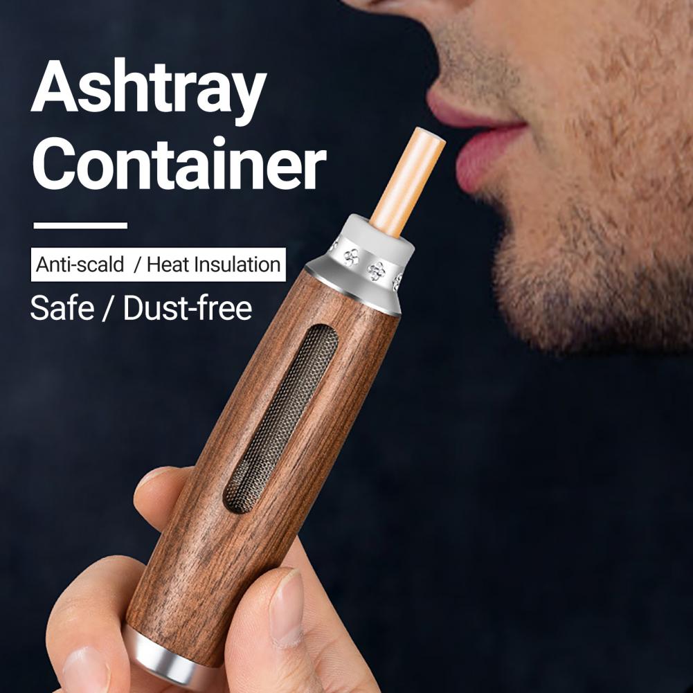 Anti-Scald Wooden Ashtray Container