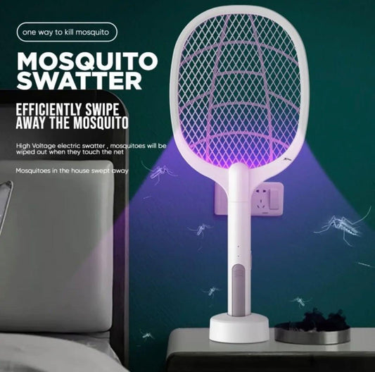 Rechargeable Mosquito Swatter with UV Light – 2-in-1 Electric Killer Racket
